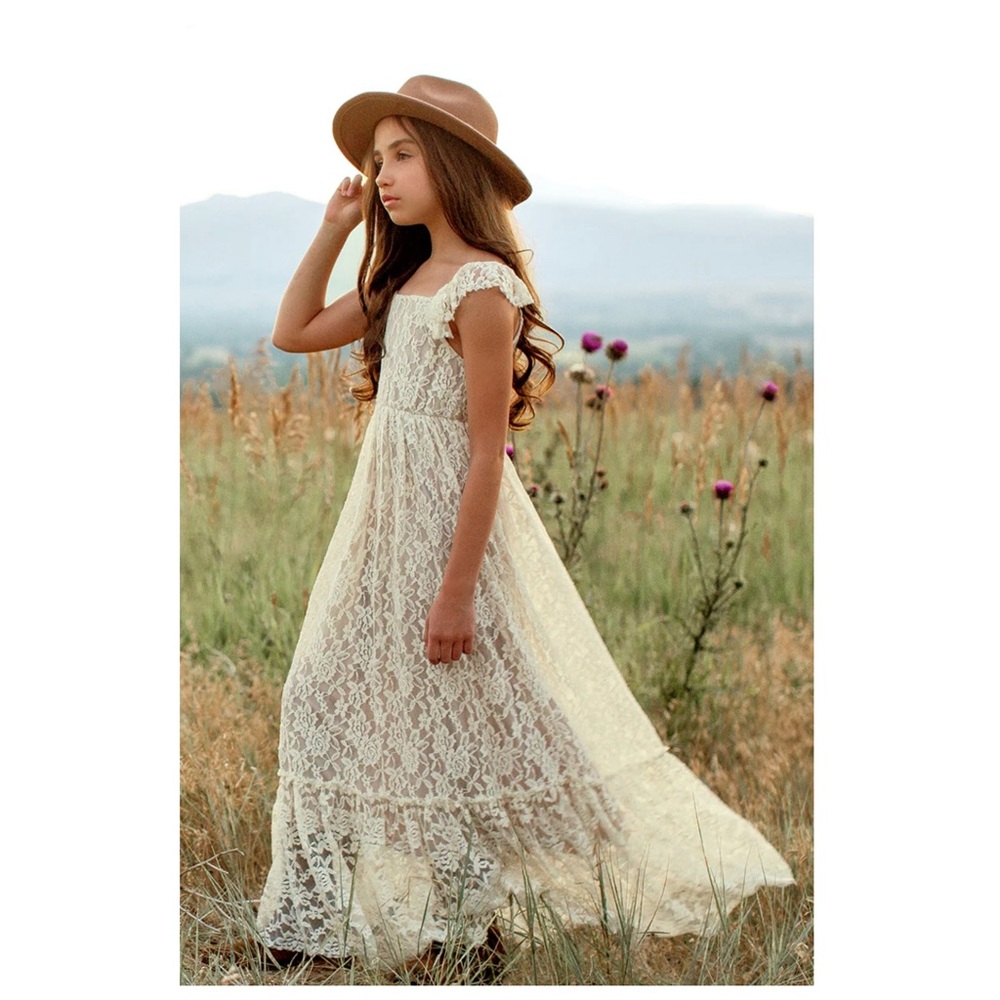 Joyfolie Cream Lace Dress
